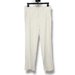 Sanctuary Womens Linen Blend Straight Leg Pants White Size 32 NWT